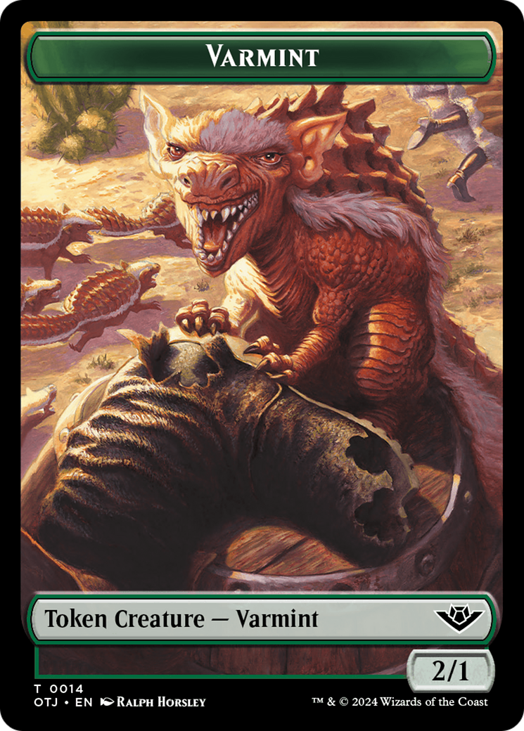 Mercenary // Varmint Double-Sided Token [Outlaws of Thunder Junction Tokens] | Tacoma Games