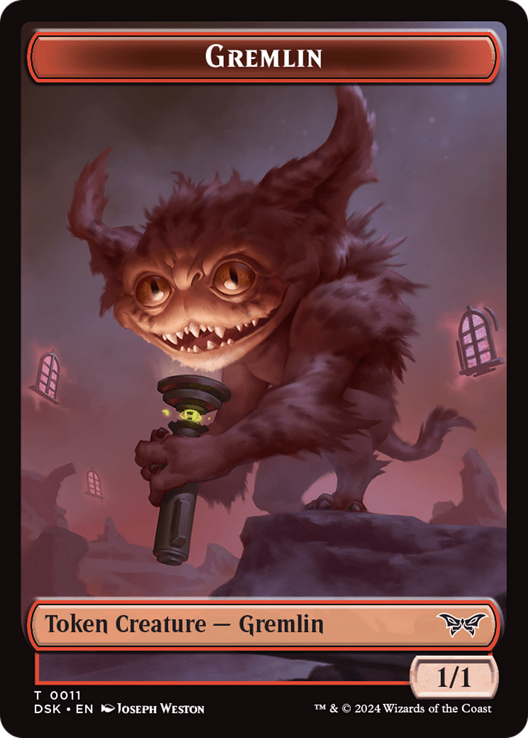 Gremlin // Manifest Double-Sided Token [Duskmourn: House of Horror Tokens] | Tacoma Games