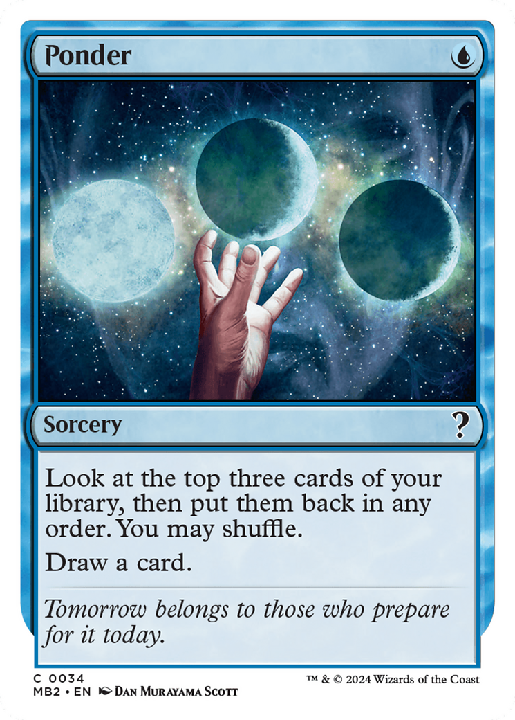 Ponder (White Border) [Mystery Booster 2] | Tacoma Games