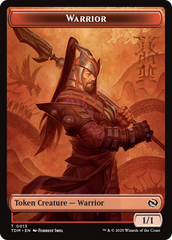 Dragon (0011) // Warrior Double-Sided Token [Tarkir: Dragonstorm Tokens] | Tacoma Games