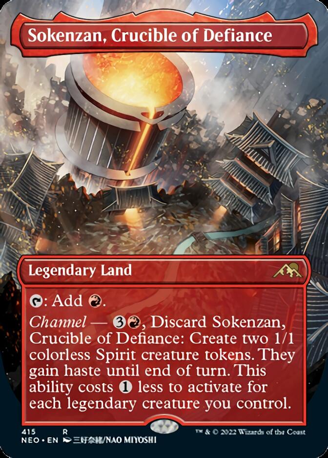 Sokenzan, Crucible of Defiance (Borderless Alternate Art) [Kamigawa: Neon Dynasty] | Tacoma Games