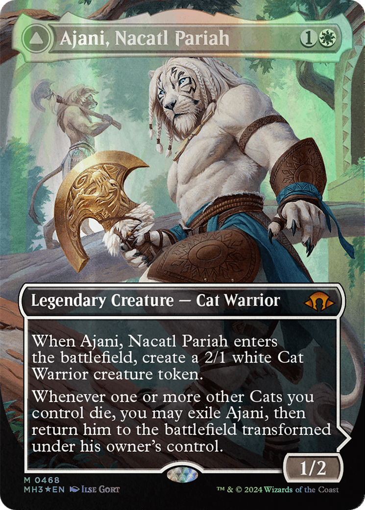 Ajani, Nacatl Pariah // Ajani, Nacatl Avenger (Borderless) (Textured Foil) [Modern Horizons 3] | Tacoma Games