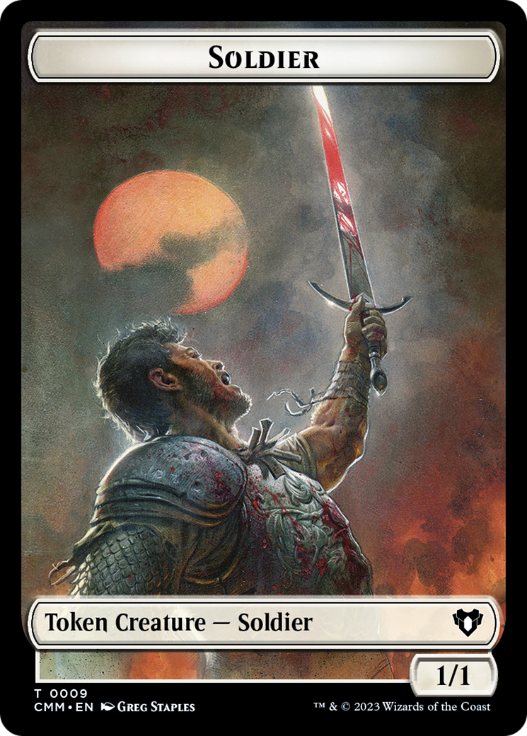 Soldier // Elephant Double-Sided Token [Commander Masters Tokens] | Tacoma Games