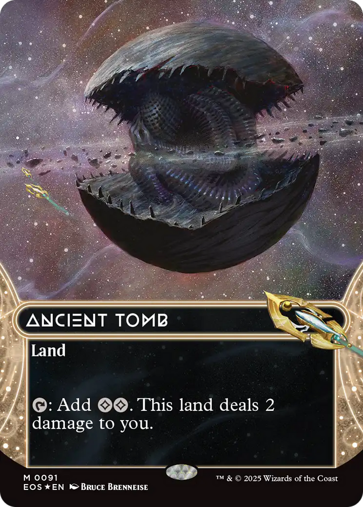 Ancient Tomb (0091) (Borderless) (Galaxy Foil) [Edge of Eternities: Stellar Sights] | Tacoma Games