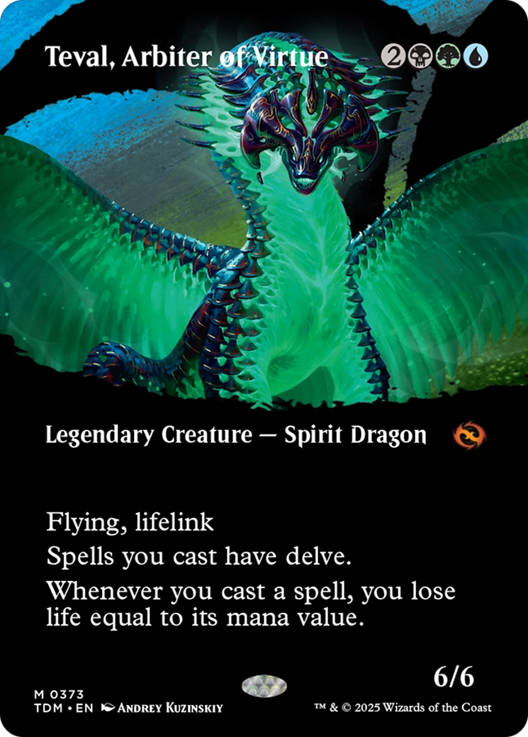 Teval, Arbiter of Virtue (Borderless) [Tarkir: Dragonstorm] | Tacoma Games