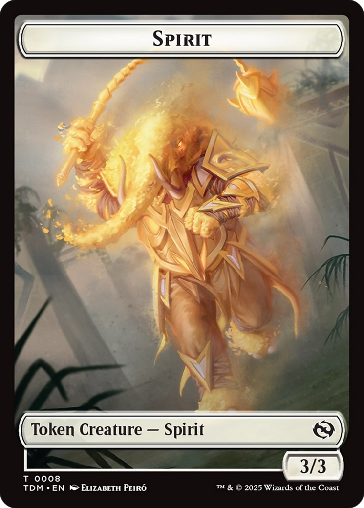 Spirit (0008) // Spirit (0009) Double-Sided Token [Tarkir: Dragonstorm Tokens] | Tacoma Games