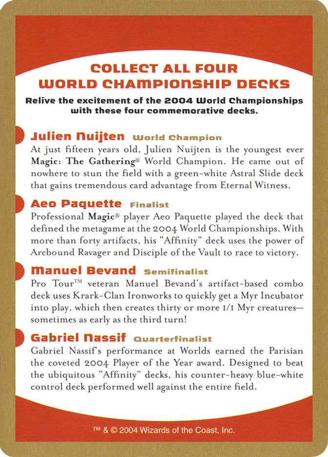 2004 World Championships Ad [World Championship Decks 2004] | Tacoma Games