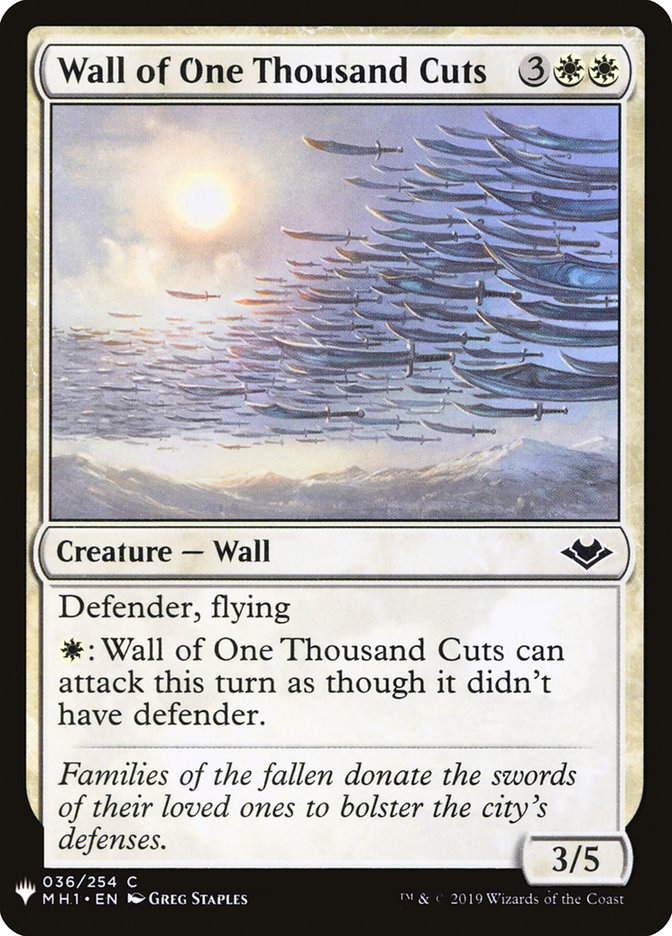 Wall of One Thousand Cuts [Mystery Booster] | Tacoma Games