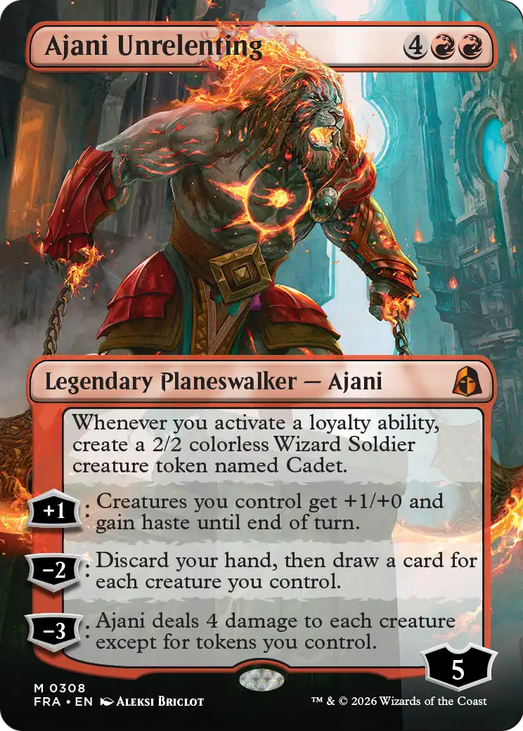 Ajani Unrelenting (Borderless) [Reality Fracture] | Tacoma Games