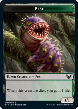 Elemental // Pest Double-Sided Token [Strixhaven: School of Mages Tokens] | Tacoma Games