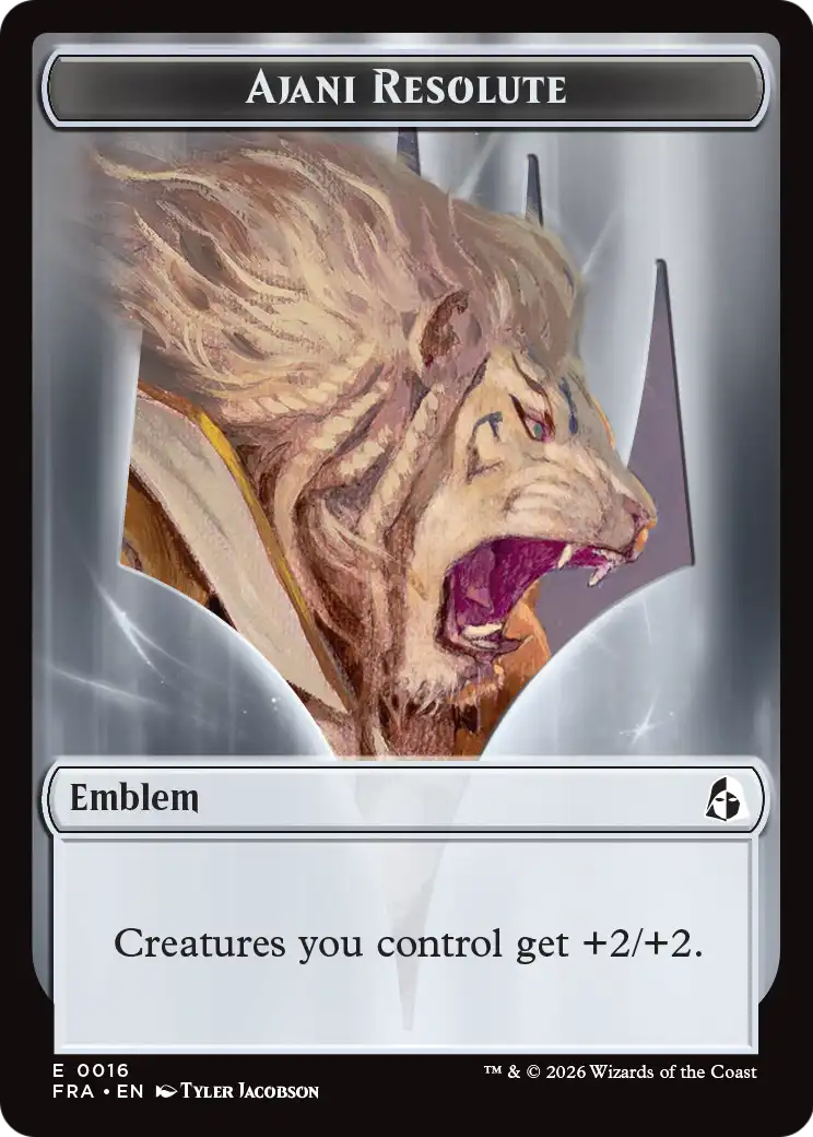 Ajani's Pridemate // Ajani Resolute Double-Sided Token [Reality Fracture Tokens] | Tacoma Games