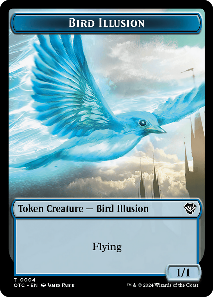 Dragon Elemental // Bird Illusion Double-Sided Token [Outlaws of Thunder Junction Commander Tokens] | Tacoma Games