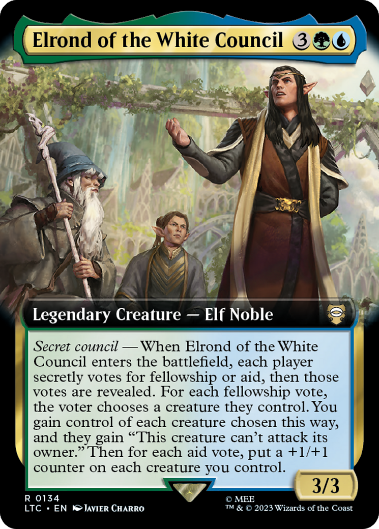 Elrond of the White Council (Extended Art) [The Lord of the Rings: Tales of Middle-Earth Commander] | Tacoma Games