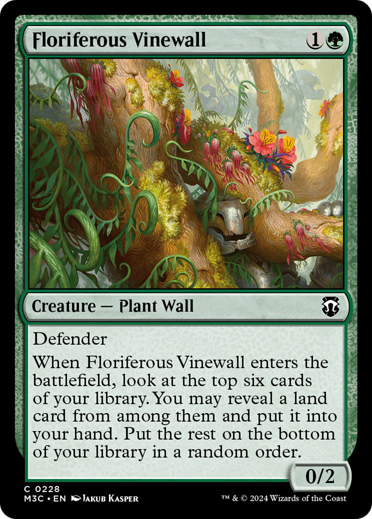 Floriferous Vinewall (Ripple Foil) [Modern Horizons 3 Commander] | Tacoma Games