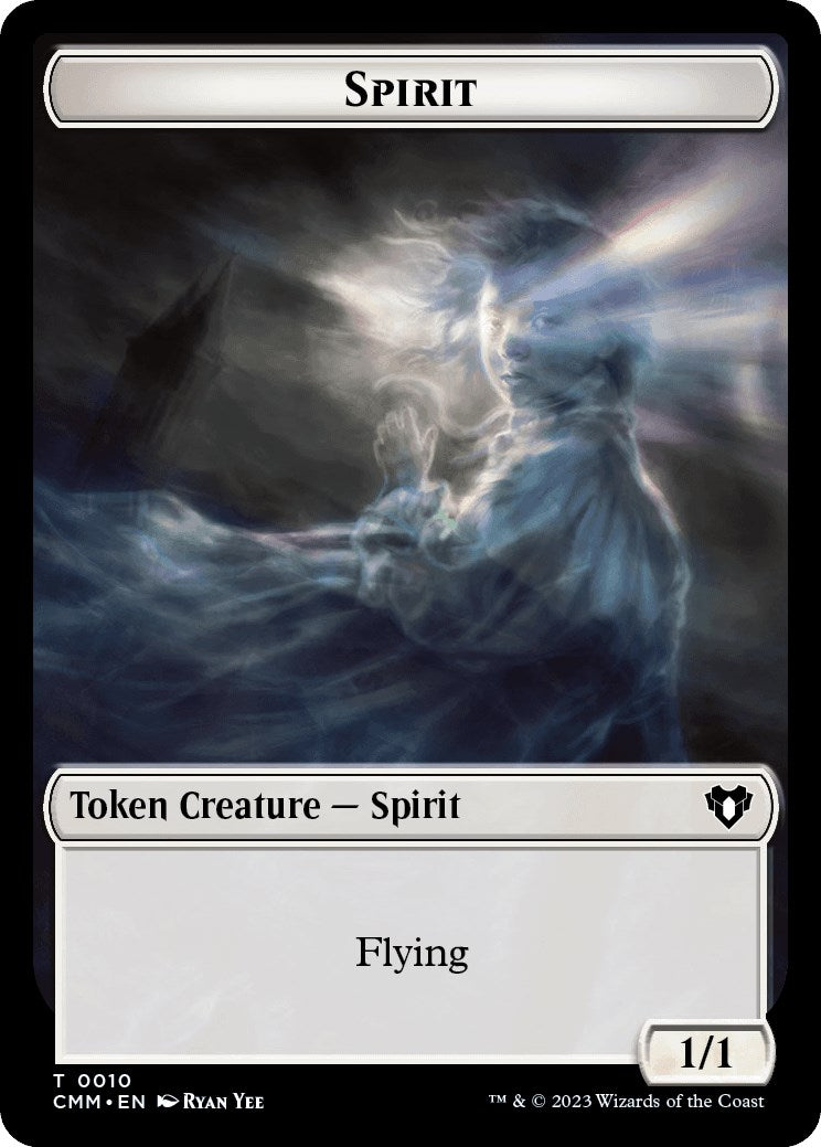 Spirit (0010) // Cat (0005) Double-Sided Token [Commander Masters Tokens] | Tacoma Games