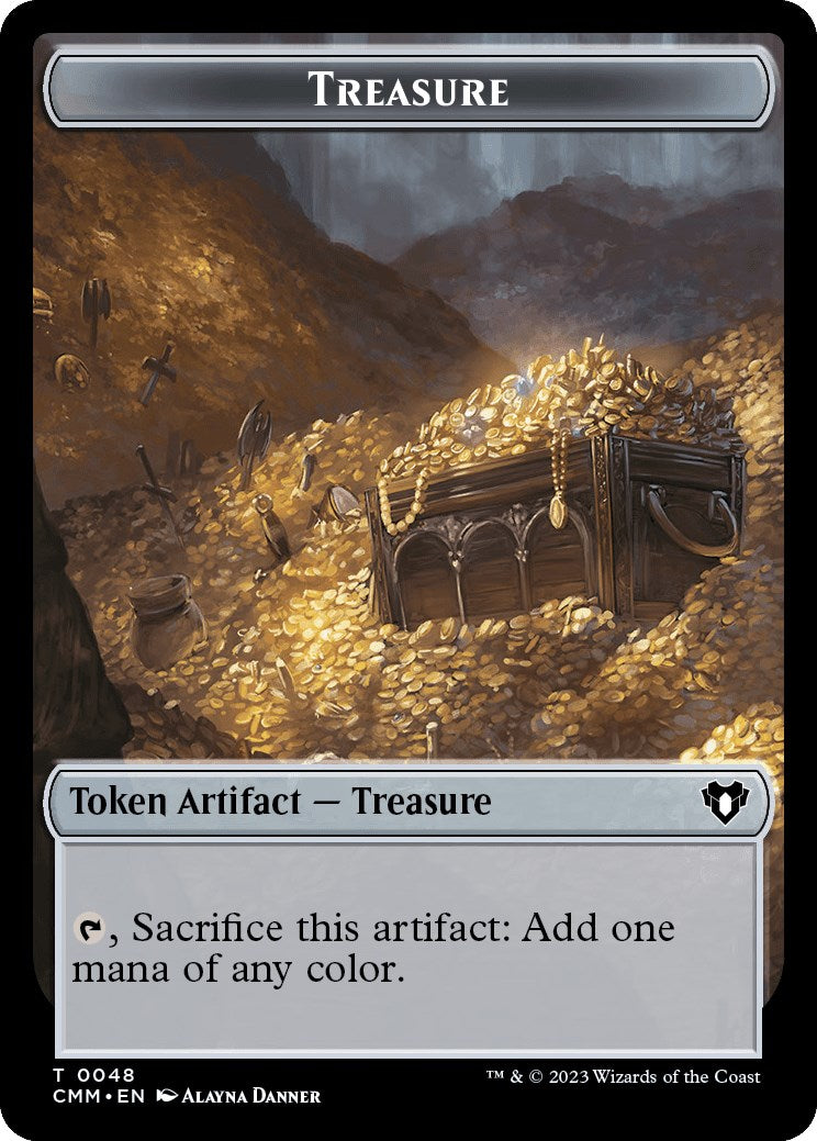 Treasure // Stoneforged Blade Double-Sided Token [Commander Masters Tokens] | Tacoma Games