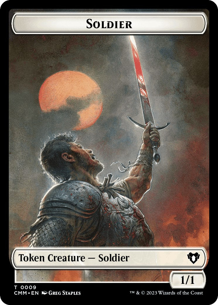 Soldier // Dragon (0020) Double-Sided Token [Commander Masters Tokens] | Tacoma Games