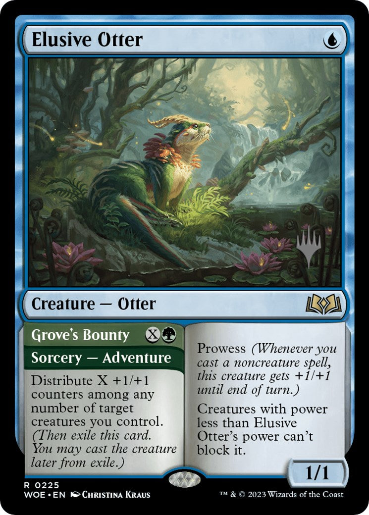 Elusive Otter // Grove's Bounty (Promo Pack) [Wilds of Eldraine Promos] | Tacoma Games