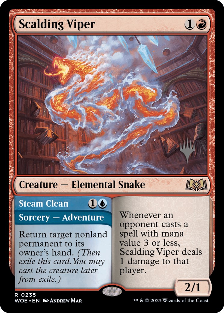 Scalding Viper // Steam Clean (Promo Pack) [Wilds of Eldraine Promos] | Tacoma Games