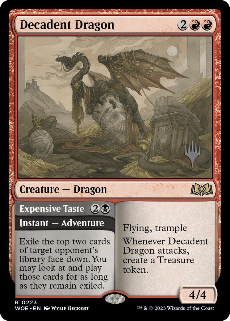 Decadent Dragon // Expensive Taste (Promo Pack) [Wilds of Eldraine Promos] | Tacoma Games