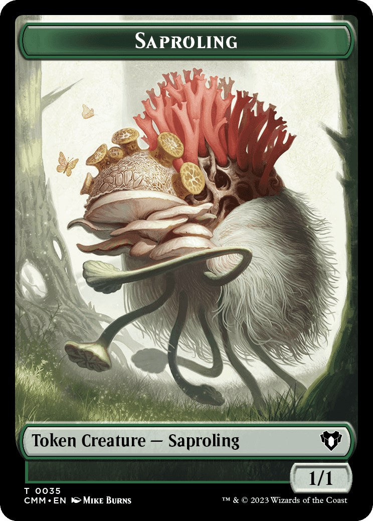 Saproling // Stoneforged Blade Double-Sided Token [Commander Masters Tokens] | Tacoma Games