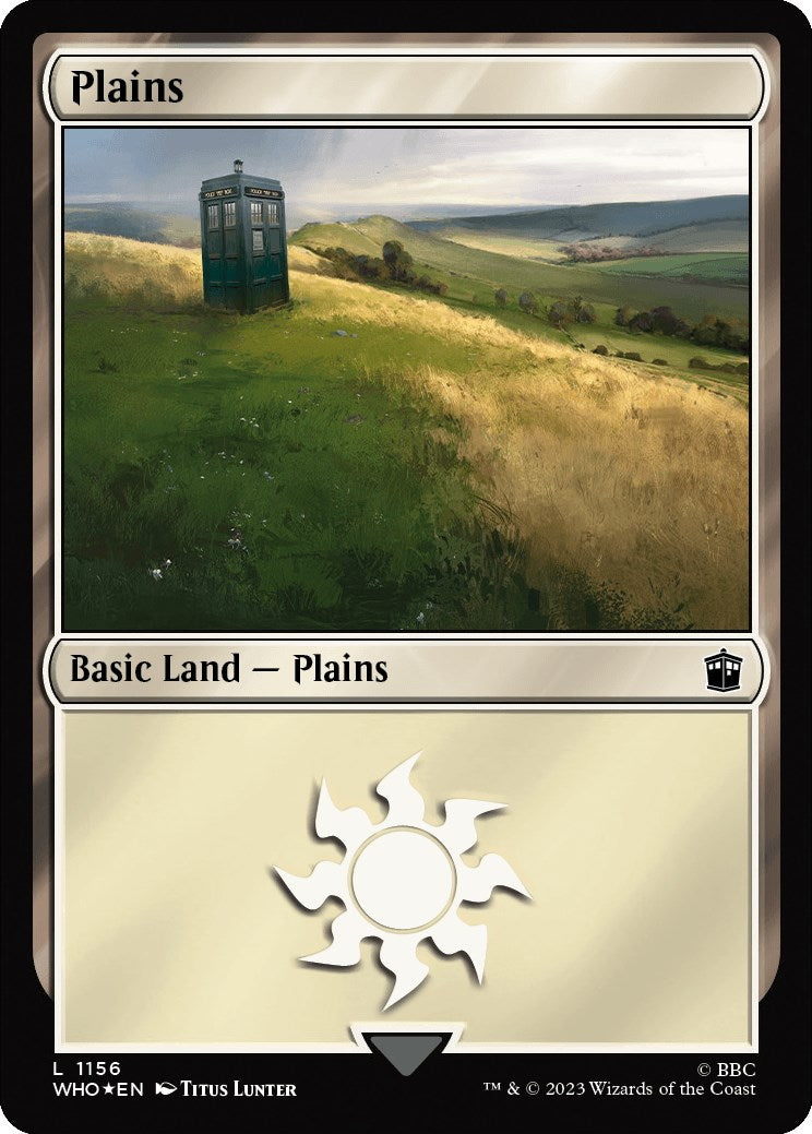 Plains (1156) (Surge Foil) [Doctor Who] | Tacoma Games