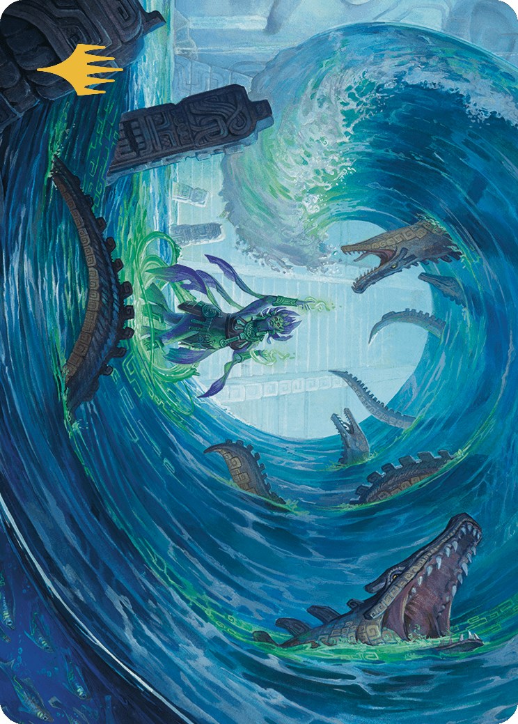 Wave Goodbye Art Card (Gold-Stamped Planeswalker Symbol) [The Lost Caverns of Ixalan Art Series] | Tacoma Games