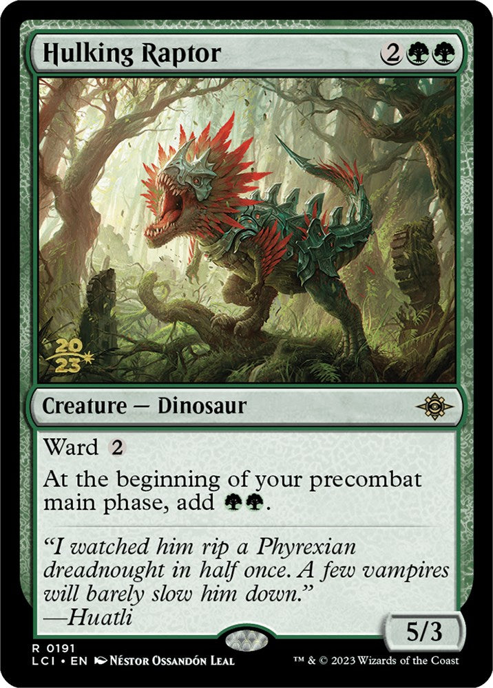 Hulking Raptor [The Lost Caverns of Ixalan Prerelease Cards] | Tacoma Games