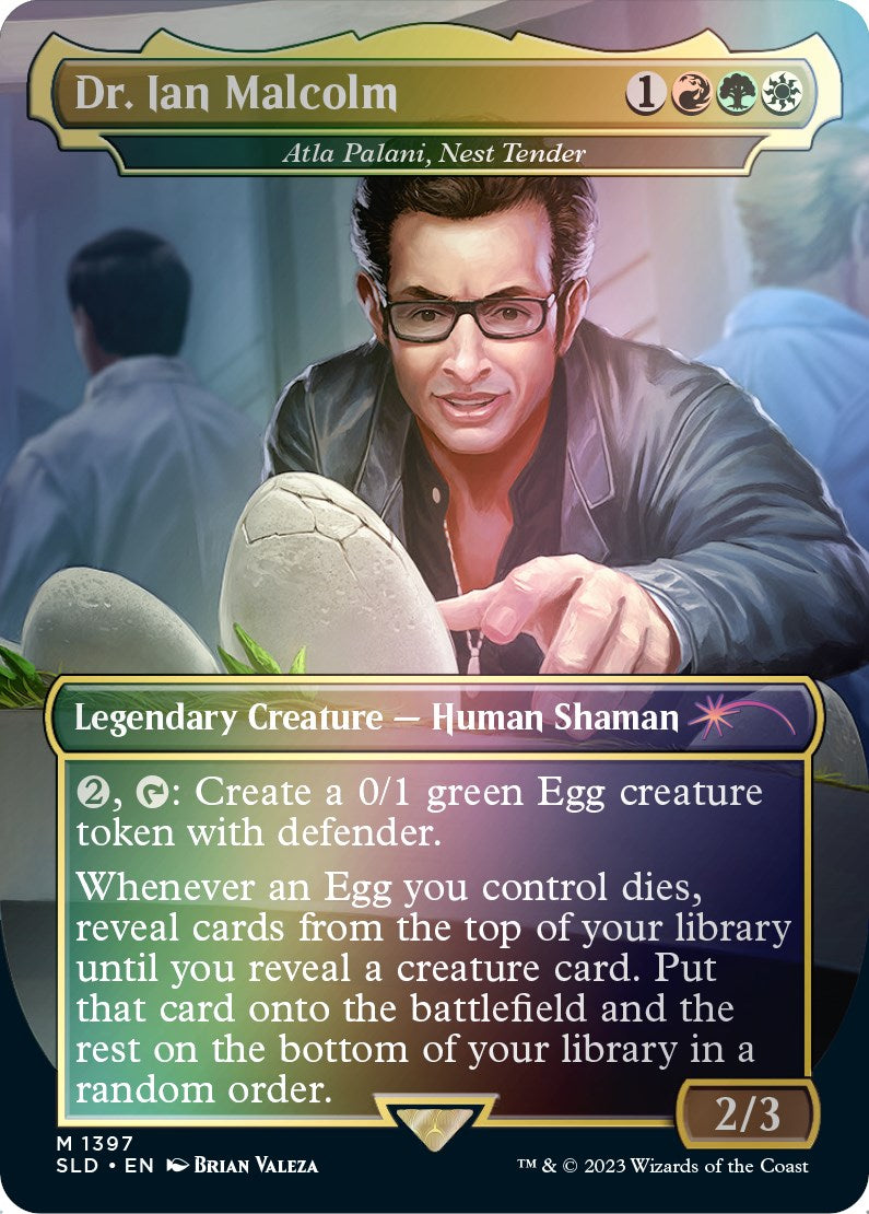 Dr. Ian Malcolm - Atla Palani, Nest Tender (Rainbow Foil) [Secret Lair Drop Series] | Tacoma Games