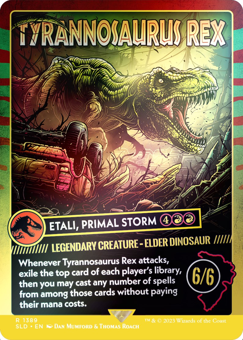 Tyrannosaurus Rex - Etali, Primal Storm (Rainbow Foil) [Secret Lair Drop Series] | Tacoma Games