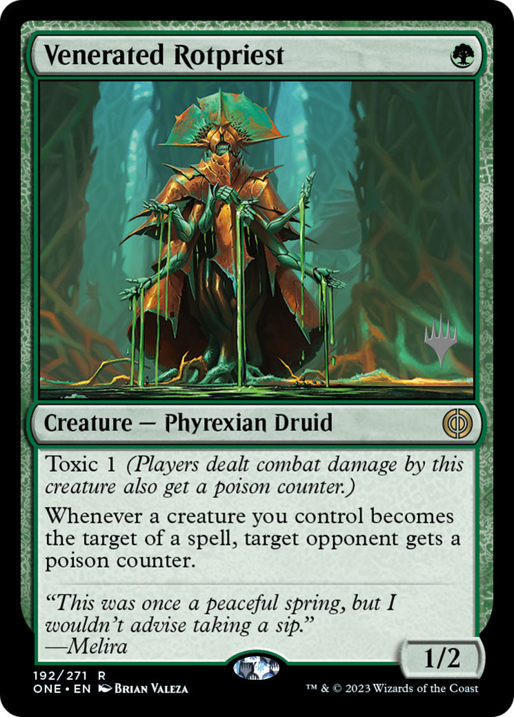 Venerated Rotpriest (Promo Pack) [Phyrexia: All Will Be One Promos] | Tacoma Games