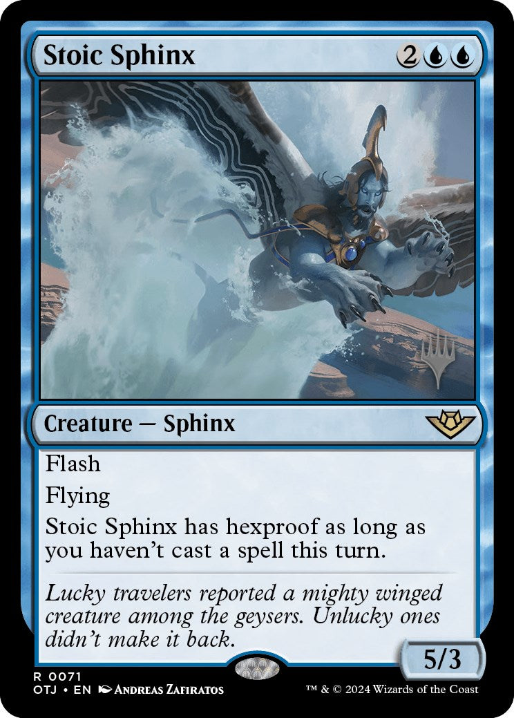 Stoic Sphinx (Promo Pack) [Outlaws of Thunder Junction Promos] | Tacoma Games