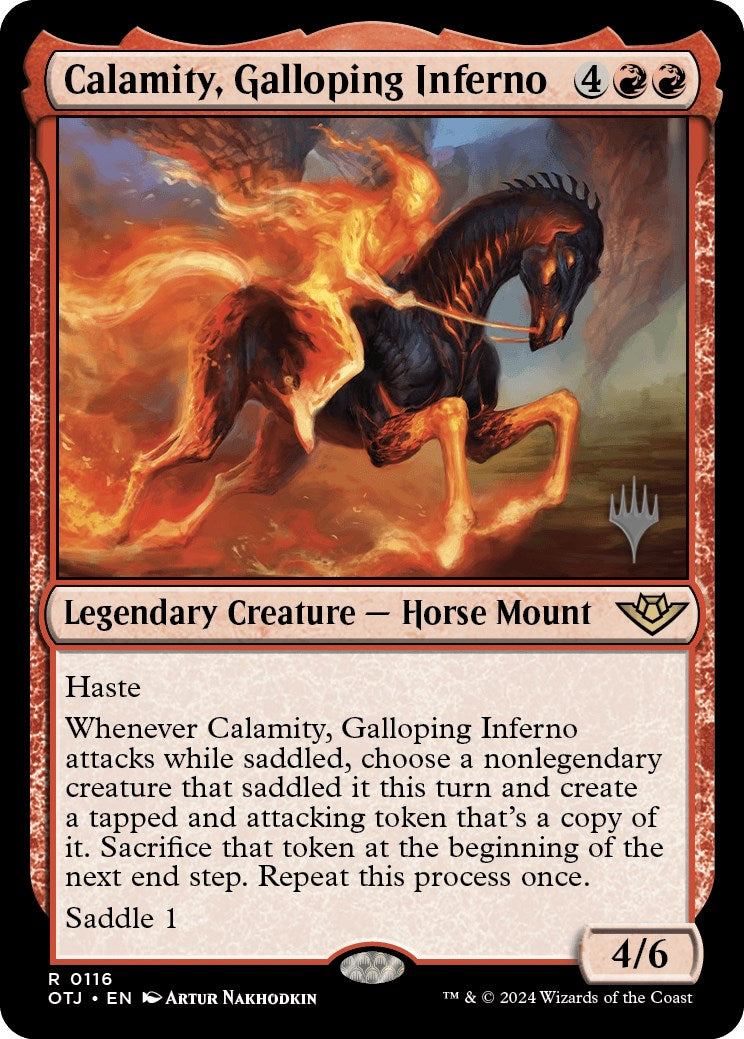 Calamity, Galloping Inferno (Promo Pack) [Outlaws of Thunder Junction Promos] | Tacoma Games