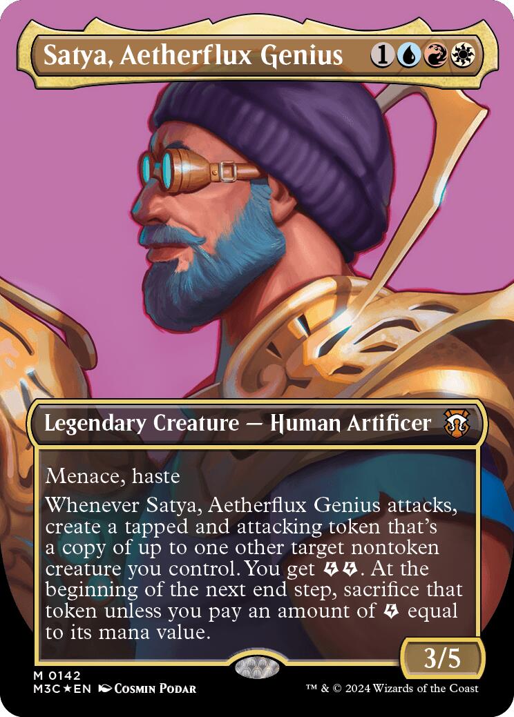 Satya, Aetherflux Genius (Borderless) (Ripple Foil) [Modern Horizons 3 Commander] | Tacoma Games