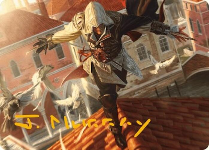 Ezio, Blade of Vengeance Art Card (Gold-Stamped Signature) [Assassin's Creed Art Series] | Tacoma Games