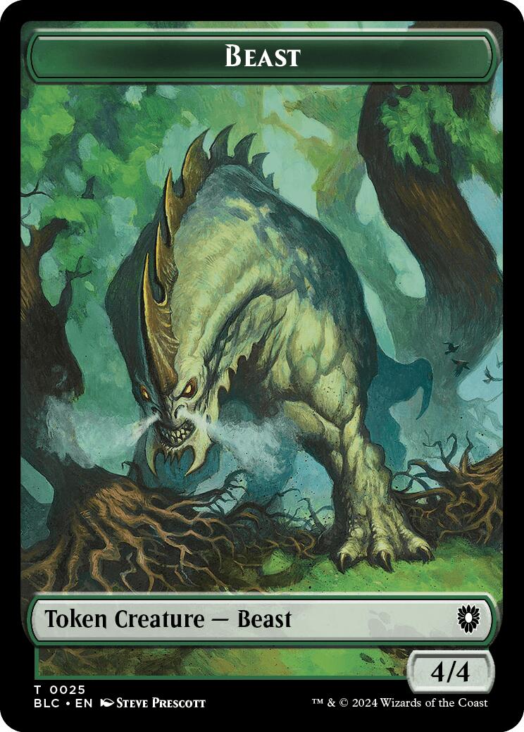 Cat // Beast (025) Double-Sided Token [Bloomburrow Commander Tokens] | Tacoma Games