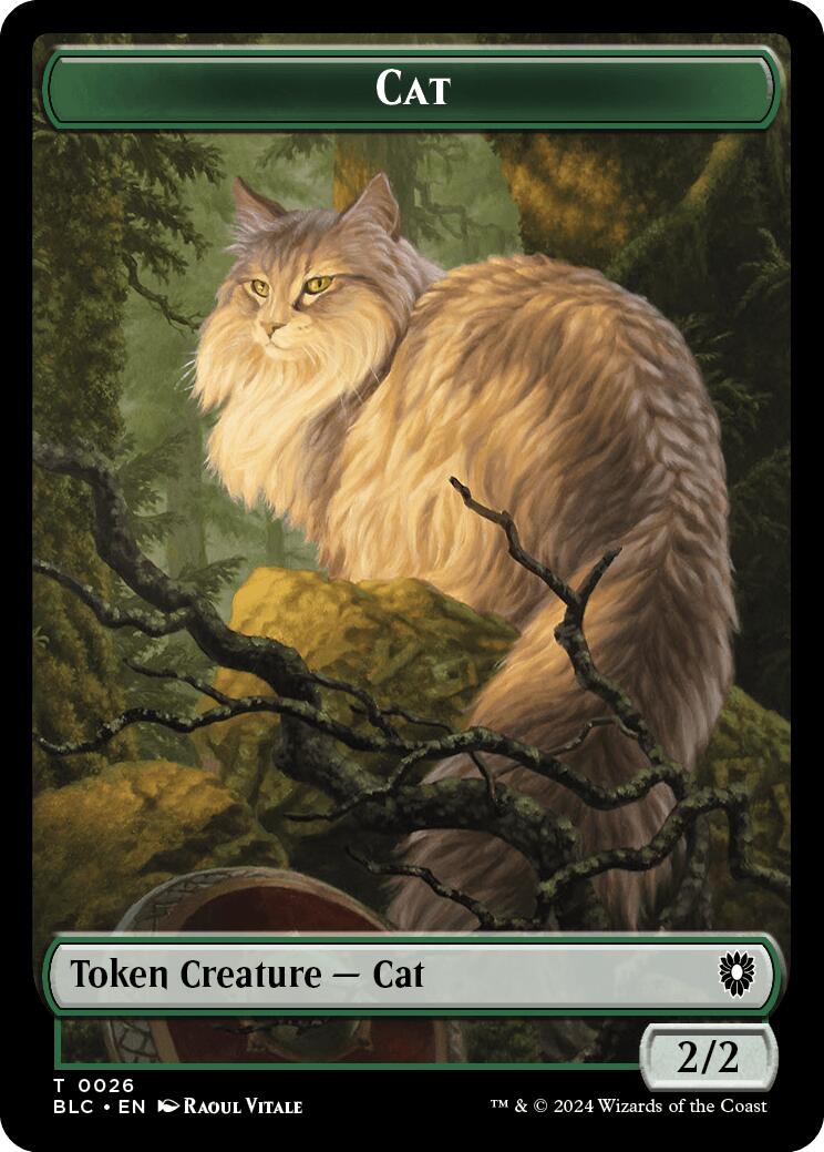 Cat // Beast (025) Double-Sided Token [Bloomburrow Commander Tokens] | Tacoma Games