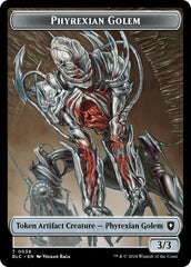 Phyrexian Golem // Faerie Double-Sided Token [Bloomburrow Commander Tokens] | Tacoma Games