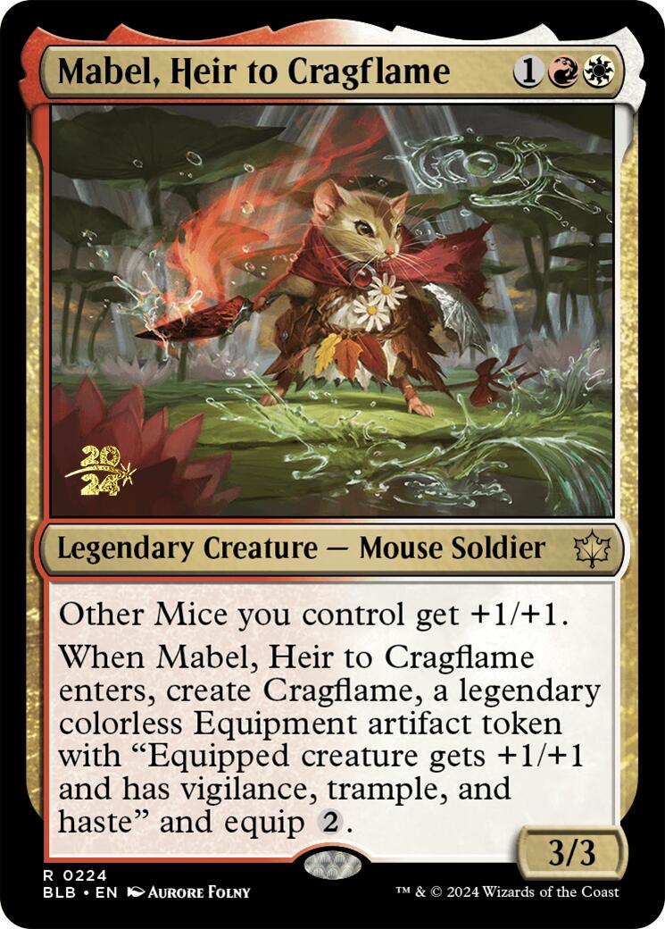 Mabel, Heir to Cragflame [Bloomburrow Prerelease Promos] | Tacoma Games