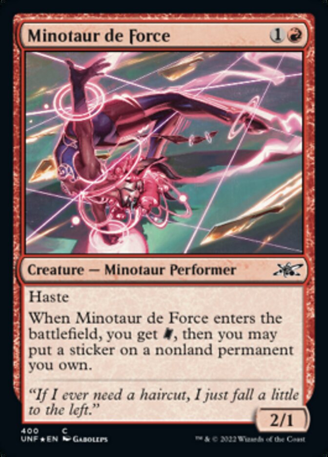 Minotaur de Force (Galaxy Foil) [Unfinity] | Tacoma Games