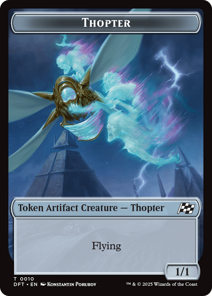 Golem (0014) // Thopter (0010) Double-Sided Token [Aetherdrift Tokens] | Tacoma Games