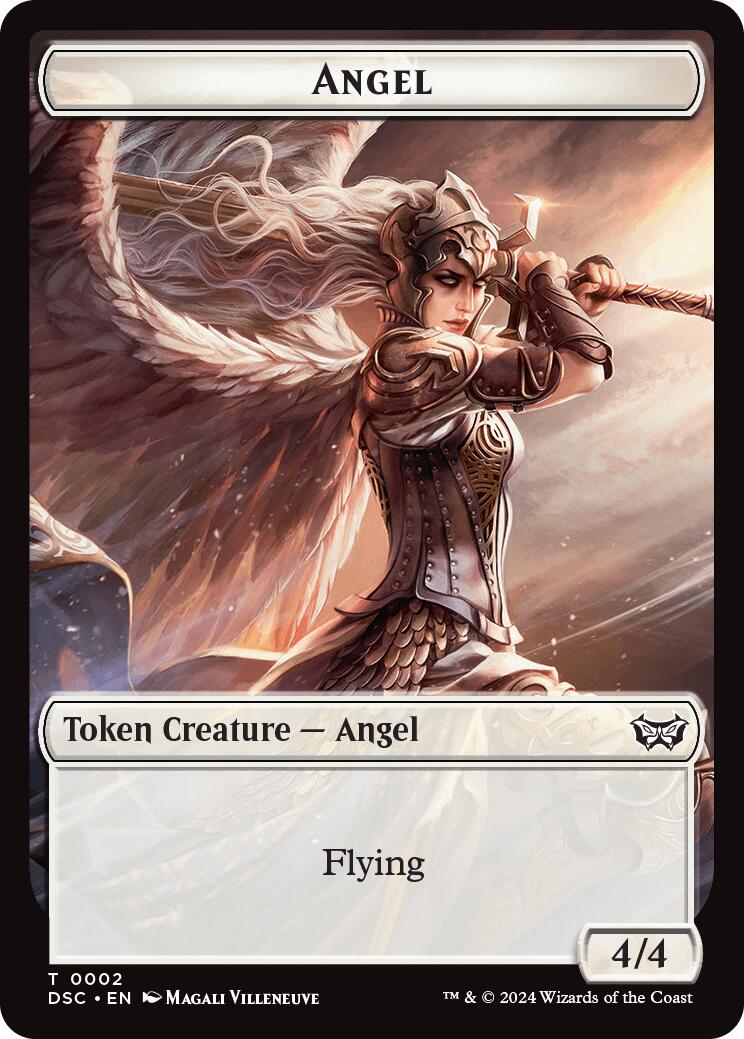 Angel // Glimmer Double-Sided Token [Duskmourn: House of Horror Commander Tokens] | Tacoma Games