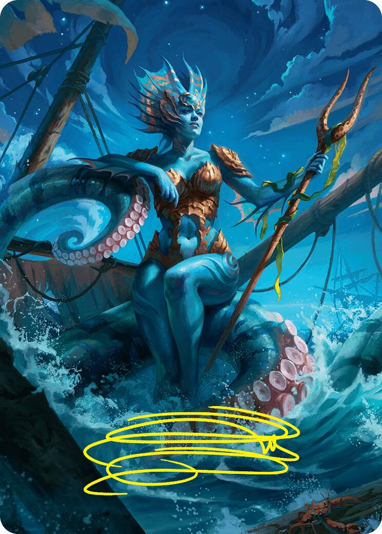 Kiora, the Rising Tide Art Card (30/54) (Gold-Stamped Signature) [Foundations Art Series] | Tacoma Games