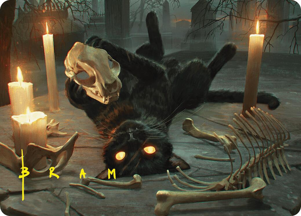 Nine-Lives Familiar Art Card (8/54) (Gold-Stamped Signature) [Foundations Art Series] | Tacoma Games