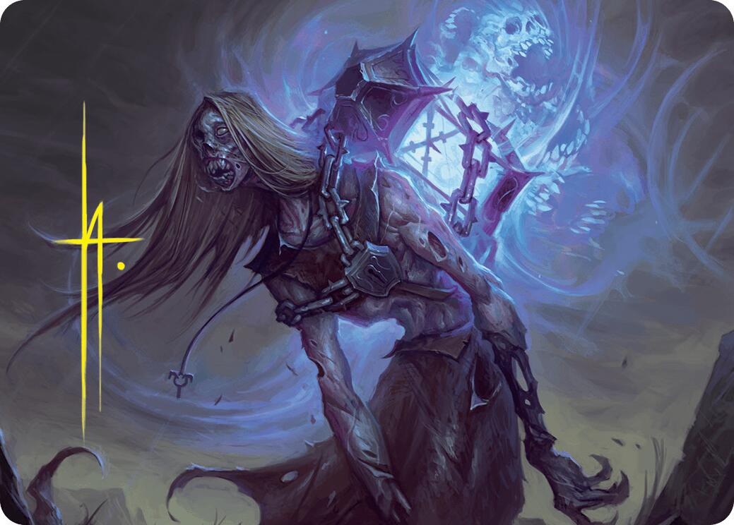 Soul-Shackled Zombie Art Card (9/54) (Gold-Stamped Signature) [Foundations Art Series] | Tacoma Games