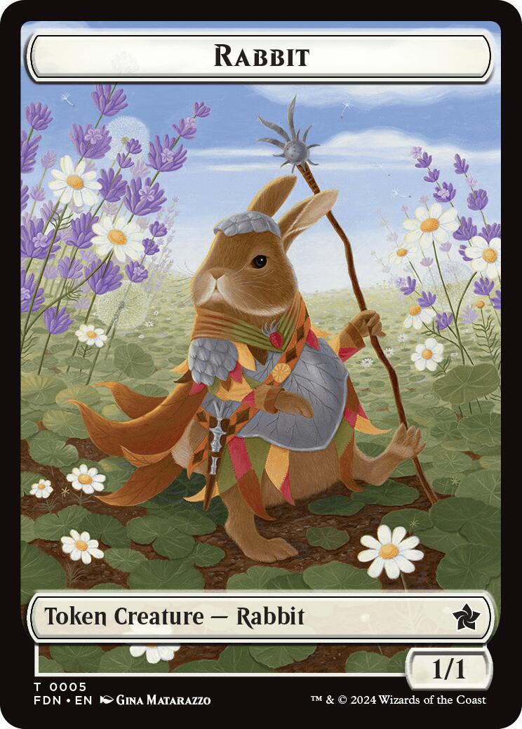 Rabbit // Soldier Double-Sided Token [Foundations Tokens] | Tacoma Games