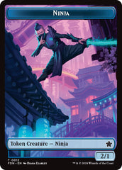 Emblem - Kaito, Cunning Infiltrator // Ninja Doubled-Sided Token [Foundations Tokens] | Tacoma Games