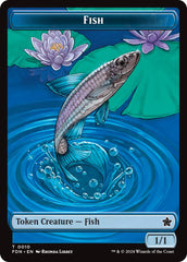 Faerie // Fish Doubled-Sided Token [Foundations Tokens] | Tacoma Games