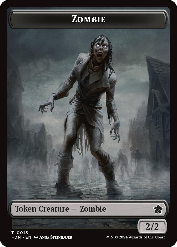 Goblin // Zombie Doubled-Sided Token [Foundations Tokens] | Tacoma Games