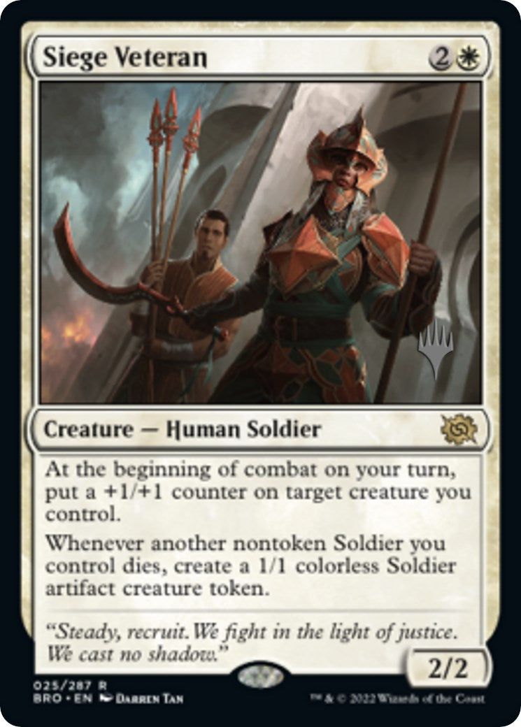 Siege Veteran (Promo Pack) [The Brothers' War Promos] | Tacoma Games